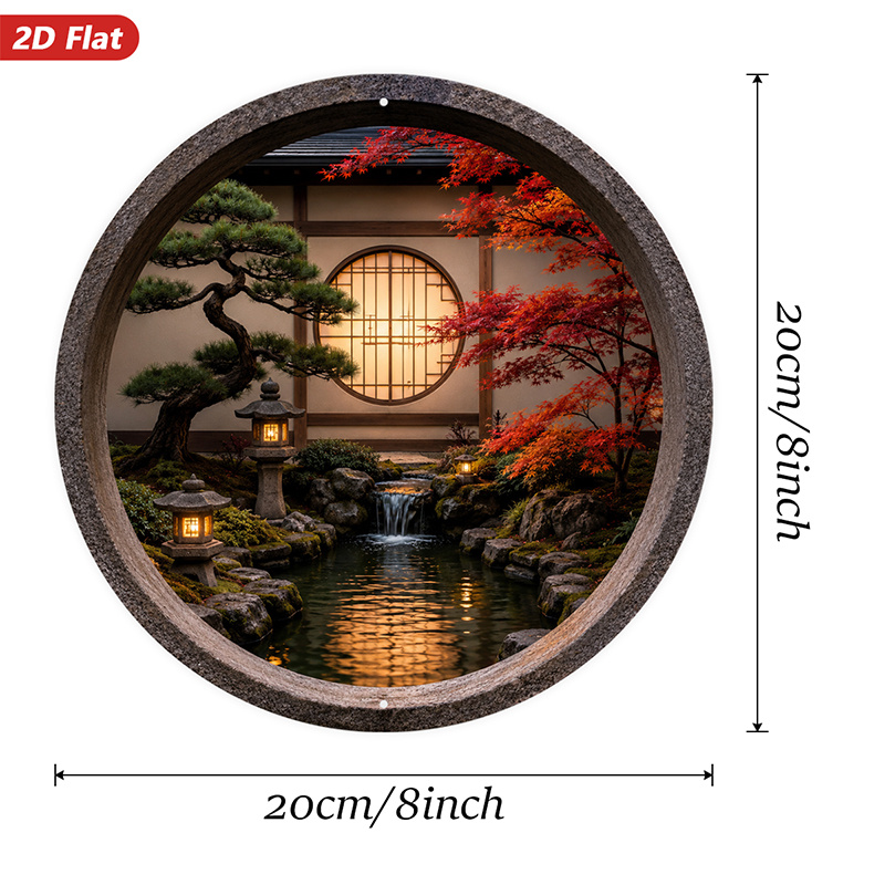 Dekorasi Dinding Logam Bulat 2 - Bonsai Garden Art ulasan dan harga